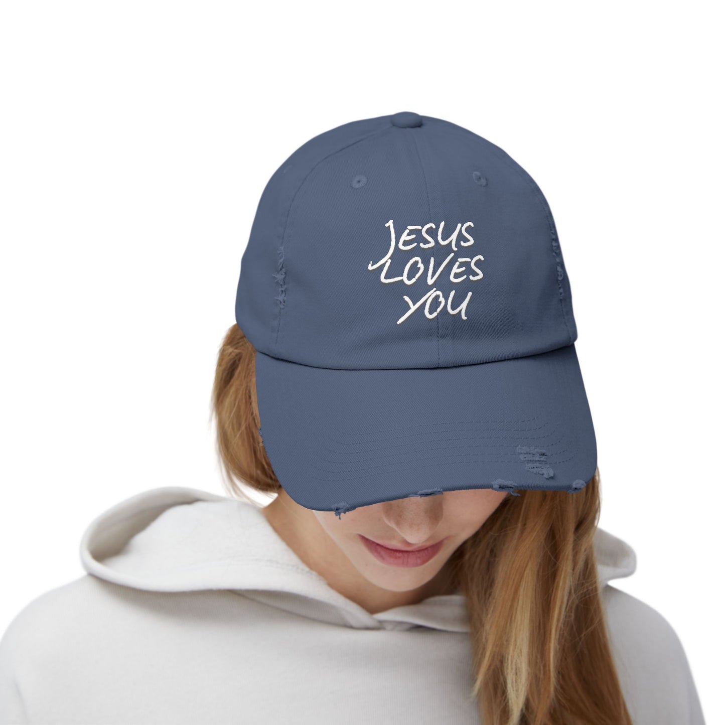 Distressed Jesus Loves You Cap