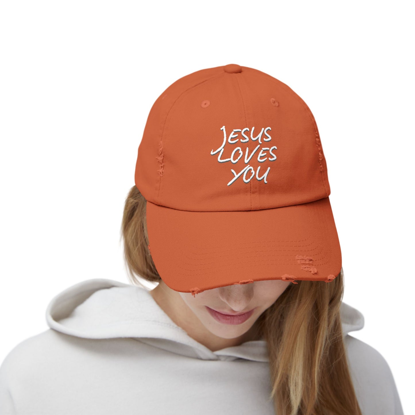 Distressed Jesus Loves You Cap