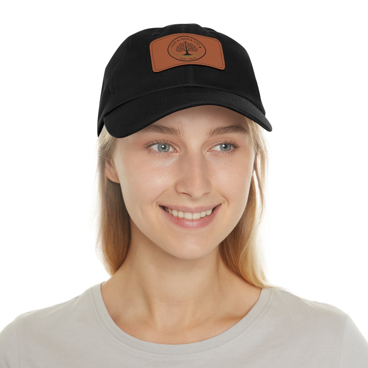 Leather Patch Cap Oak & Nova CO. logo
