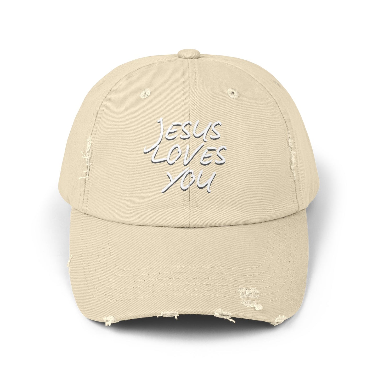 Distressed Jesus Loves You Cap