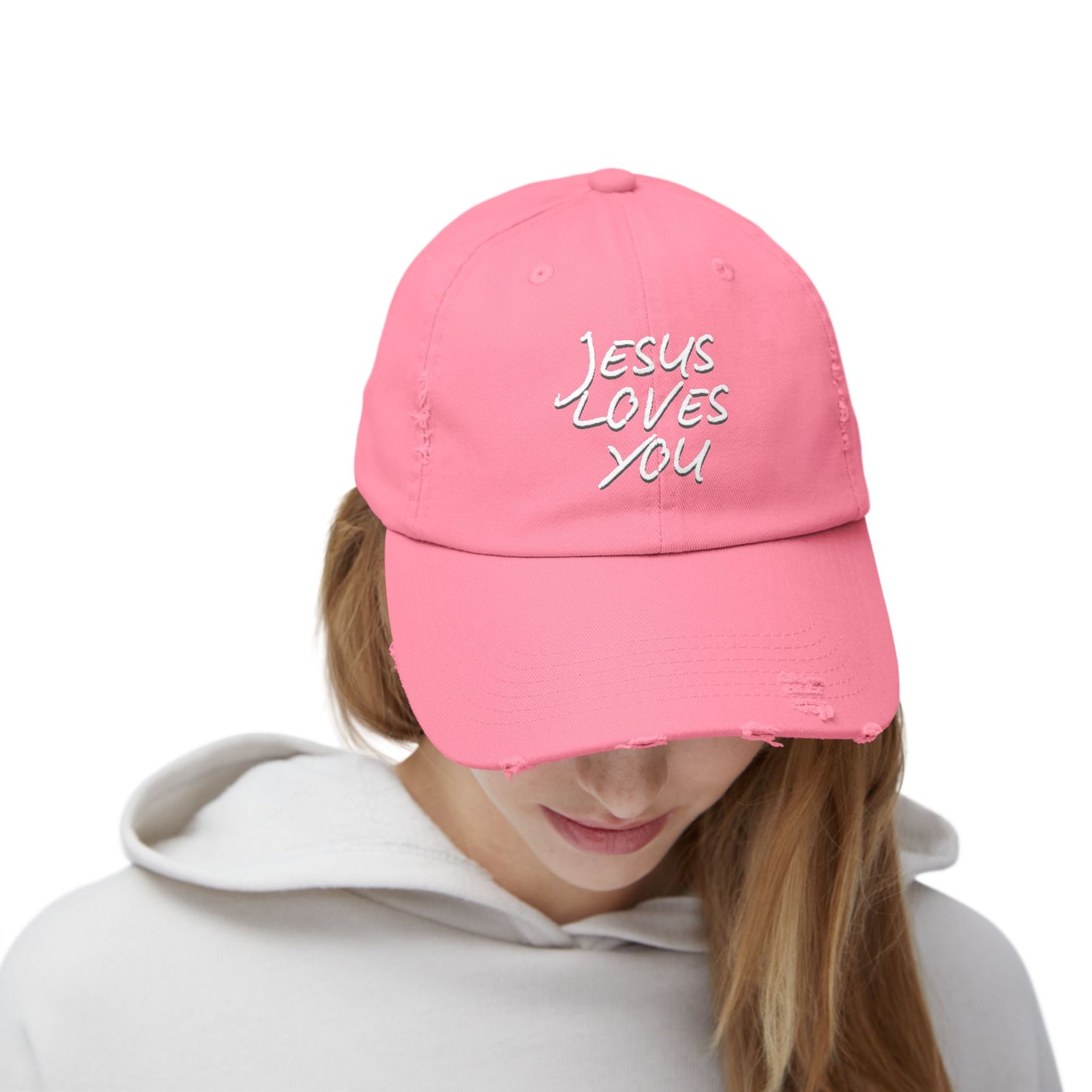 Distressed Jesus Loves You Cap