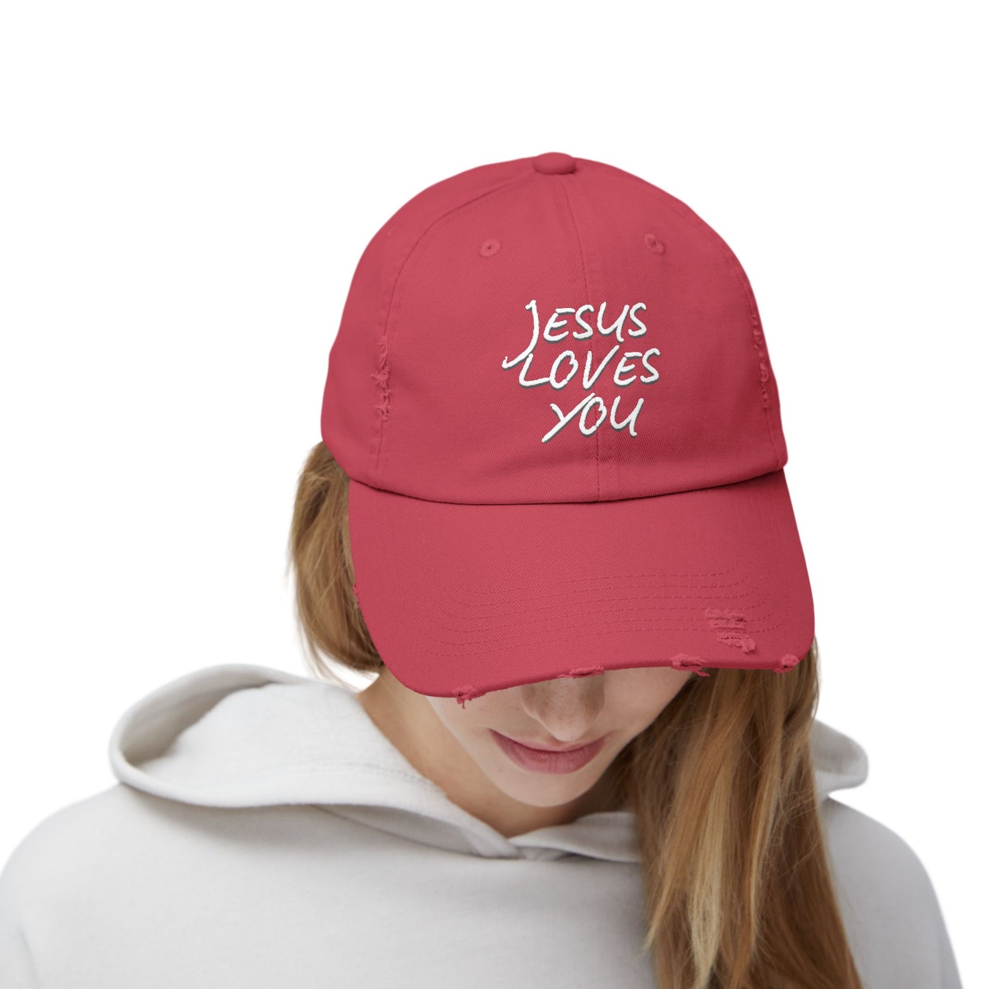 Distressed Jesus Loves You Cap