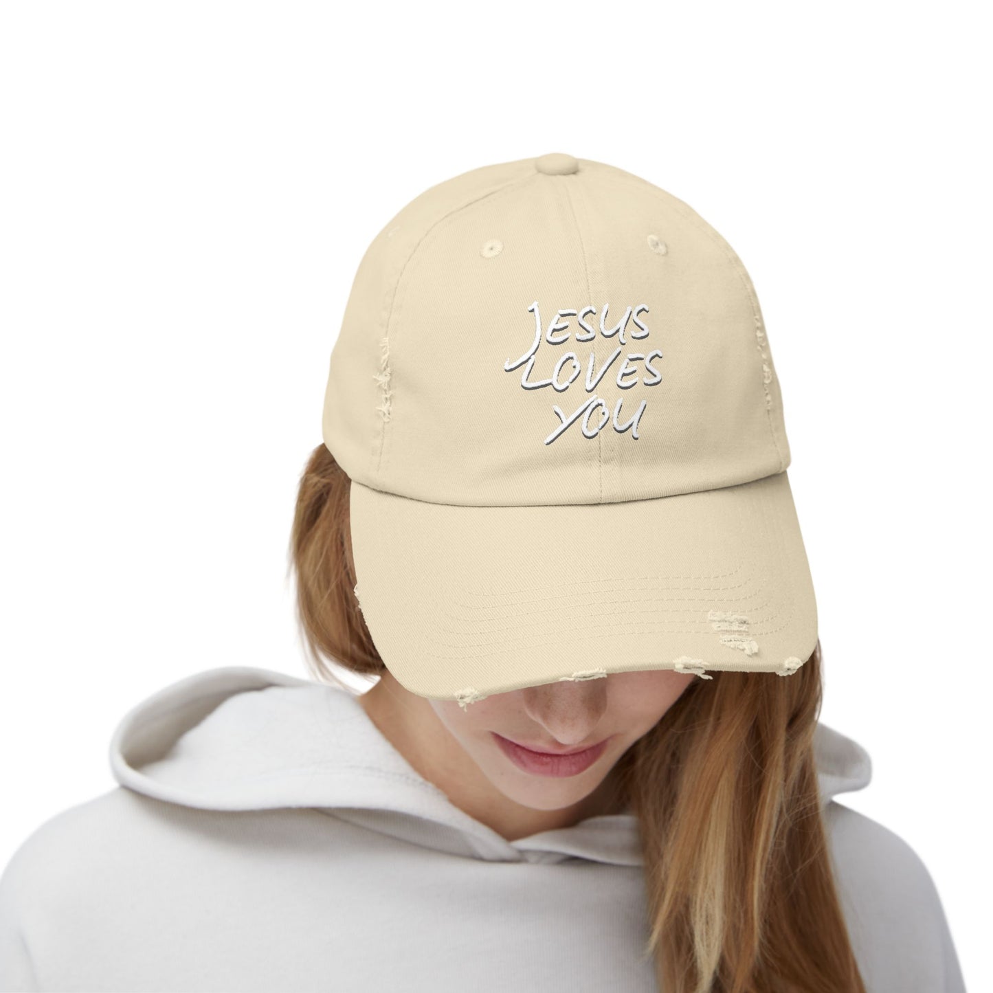 Distressed Jesus Loves You Cap